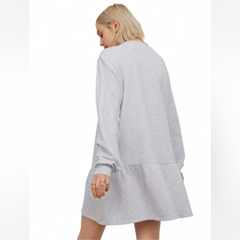 Gray Long Sleeve Sweater Dress